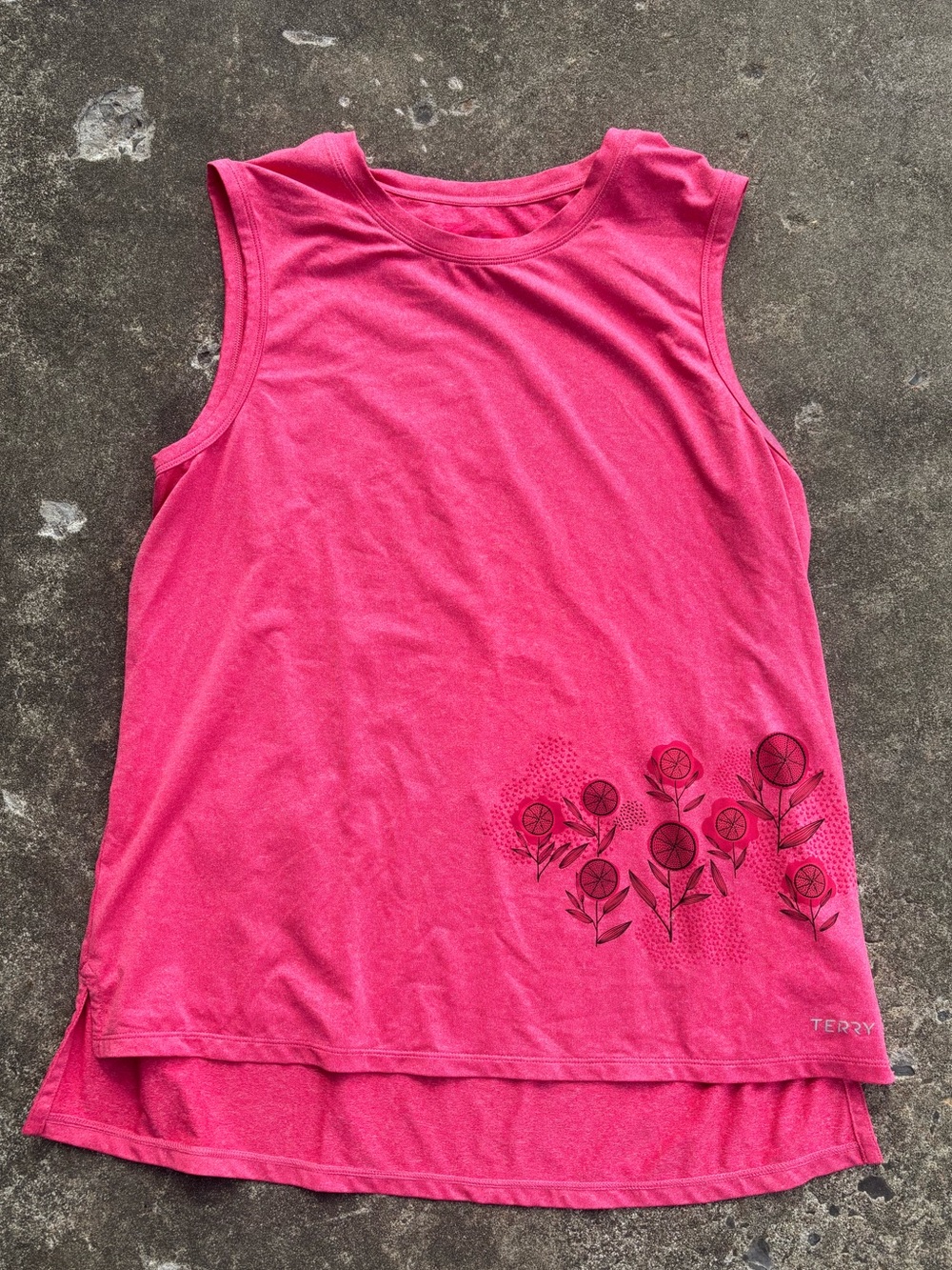 Terry Pink Floral Tank Top - Women's Sleeveless Tee